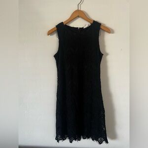 Stella Luce Black Sleeveless Lace Mini Dress